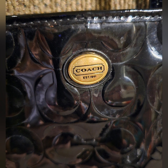 Coach Peyton Satchel/Small Tote Embossed Patent Black leather F50540 EUC - Picture 15 of 16